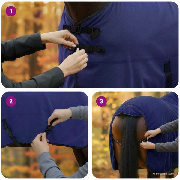 Конско одеяло Морски син 125 cm Полиестер