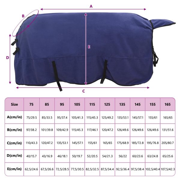 Конско одеяло Морски син Полиестер