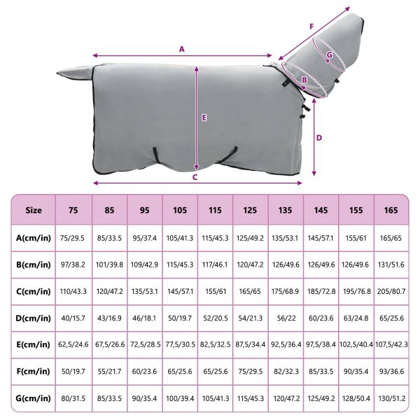 Конско одеяло Пълно светло сиво и розово Полиестер