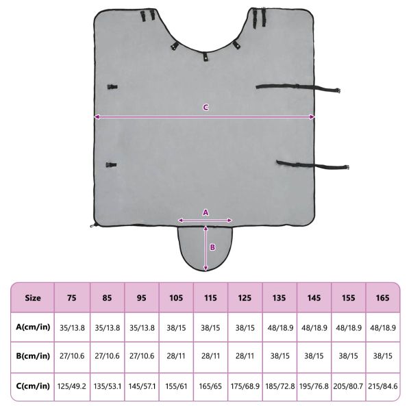 Конско одеяло Пълно светло сиво и розово Полиестер