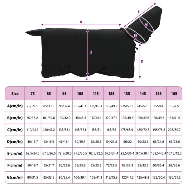 Конско одеяло Черно Полиестер