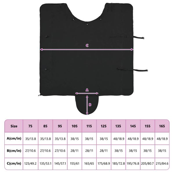 Конско одеяло Черно Полиестер
