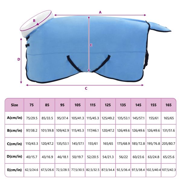 Конско одеяло Пълно аквамариново 135 cm Полар флийс