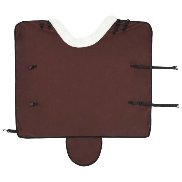 Конско одеяло Пълно тъмно кафяво 75 cm Полар флийс