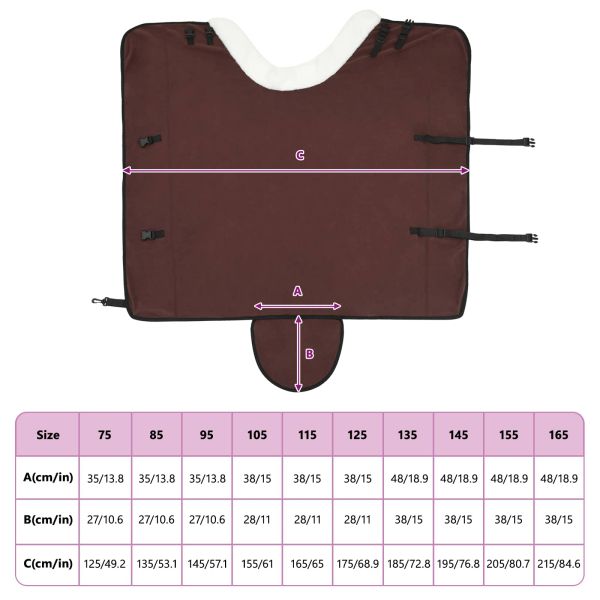 Конско одеяло Пълно тъмно кафяво 155 cm Полар флийс