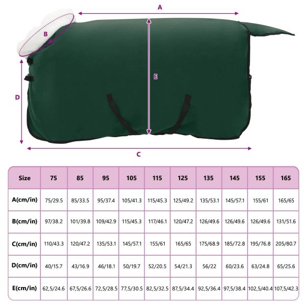 Конско одеяло Пълно тъмно зелено 75 cm Полар флийс