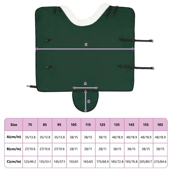 Конско одеяло Пълно тъмно зелено 75 cm Полар флийс