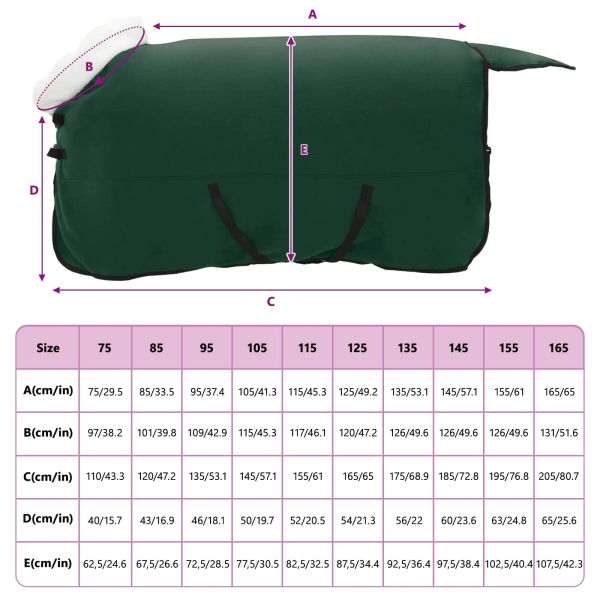 Конско одеяло Пълно тъмно зелено 135 cm Полар флийс