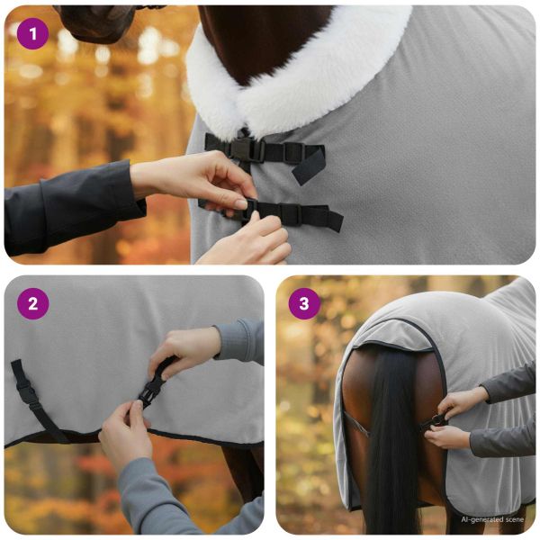 Конско одеяло Пълно тъмно зелено 115 cm Полар флийс