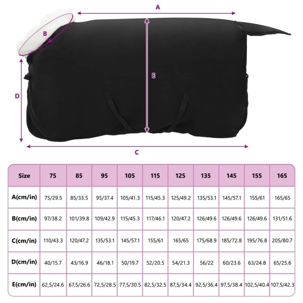 Конско одеяло Черно 115 cm Полар флийс