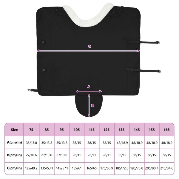 Конско одеяло Черно 145 cm Полар флийс