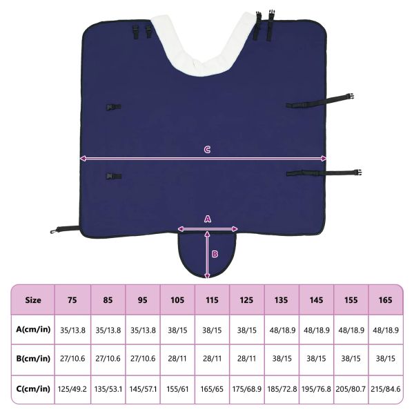 Конско одеяло Морски син 85 cm Полар флийс