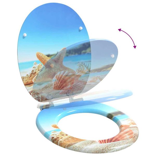Мека затваряща се тоалетна седалка Морска миданка 44 x 38 см