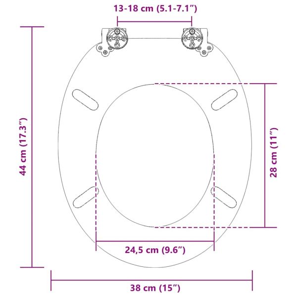 Мека затваряща се тоалетна седалка Морска миданка 44 x 38 см