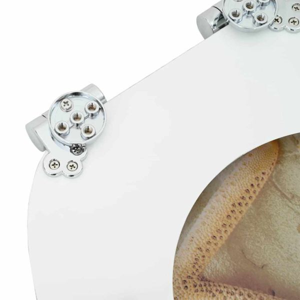 Мека затваряща се тоалетна седалка Жълт и бял 44 x 38 см ПДЧ