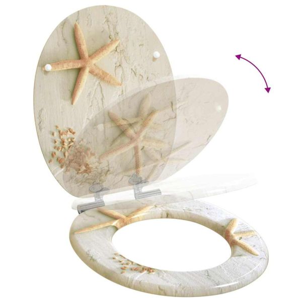 Мека затваряща се тоалетна седалка Жълт и бял 44 x 38 см ПДЧ