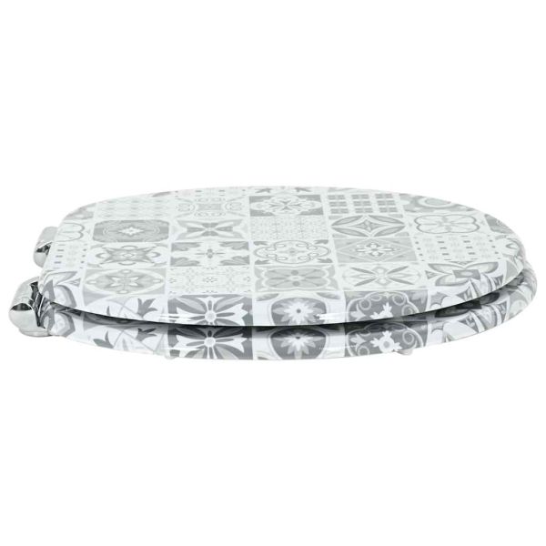 Мека затваряща се тоалетна седалка Синя и бяла порцеланова ПДЧ