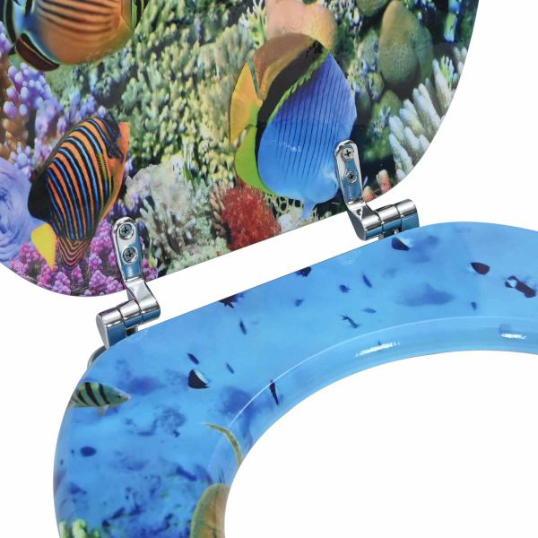 Мека затваряща се тоалетна седалка Дълбокосиньо море 44 x 38 см