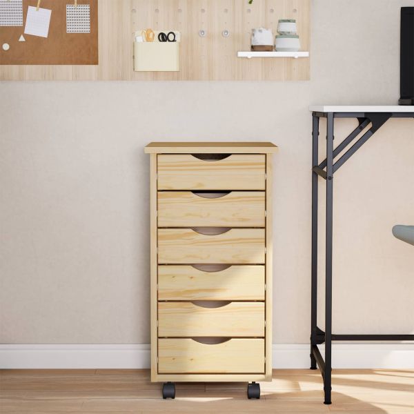 Ролков шкаф с чекмеджета с колело MOSS Ясна лакова покривка