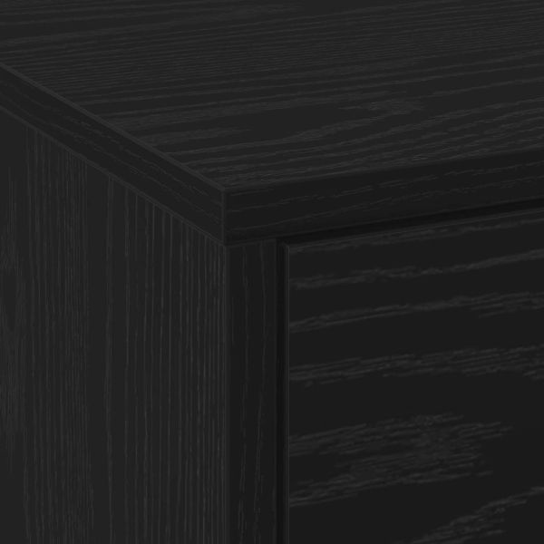 ТВ шкаф с LED Черния дъб 165 x 34 x 40 см Инженерно дърво