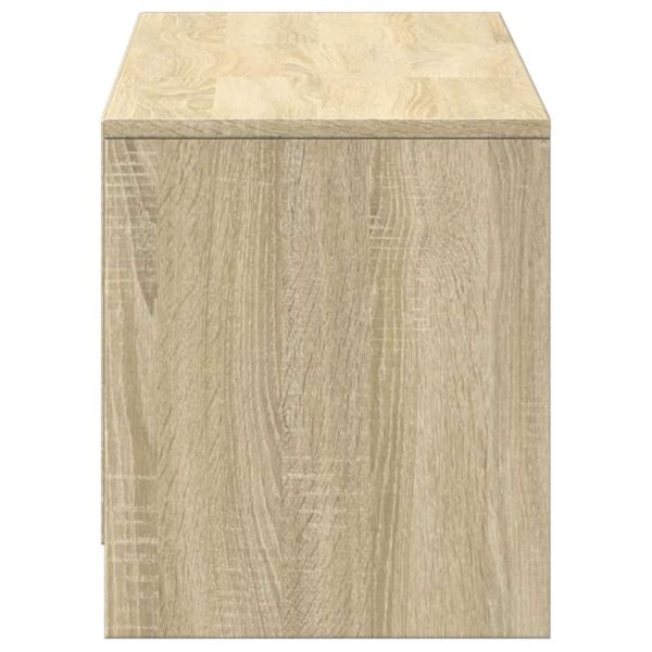 ТВ шкаф с LED Сонома 140 x 34 x 40 см Инженерно дърво