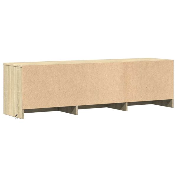 ТВ шкаф с LED Сонома 140 x 34 x 40 см Инженерно дърво