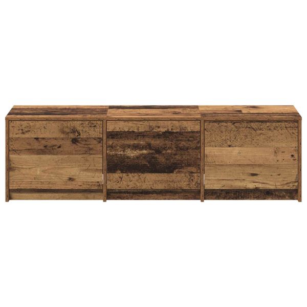 ТВ шкаф с LED Старо дърво 140 x 34 x 40 см Инженерно дърво