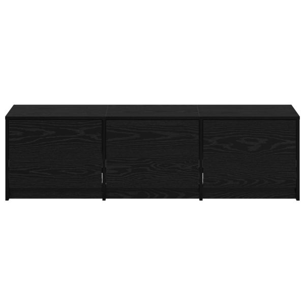 ТВ шкаф с LED Черния дъб 140 x 34 x 40 см Инженерно дърво