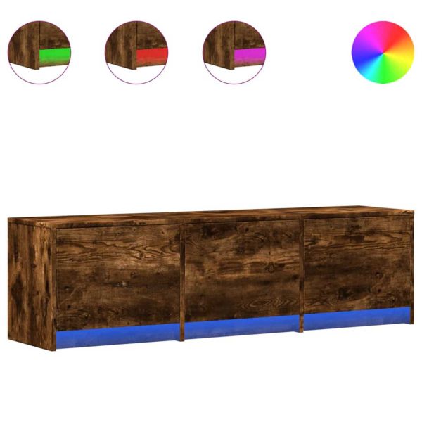 ТВ шкаф с LED Димян дъб 140 x 34 x 40 см Инженерно дърво