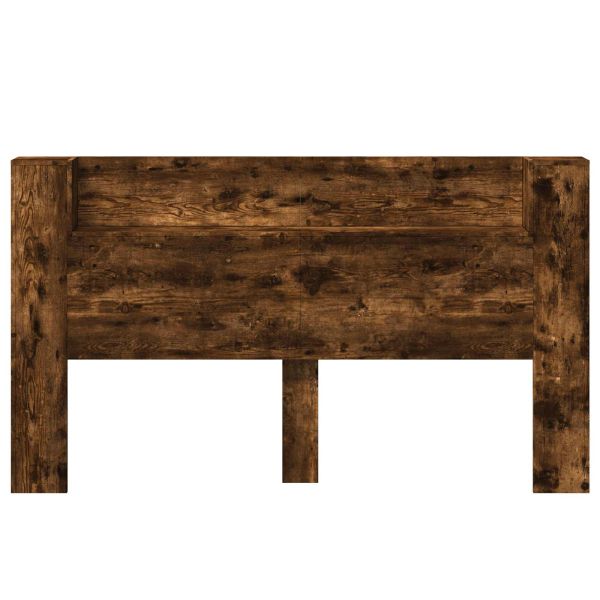 Табла за легло с LED осветление Пушена Дъб Инженерно дърво