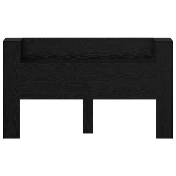 Табла за легло с LED осветление Черен Дъб 180 x 16,5 x 103,5 cm