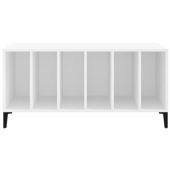 Шкаф за грамофонни плочи бял 100x38x48 см инженерно дърво