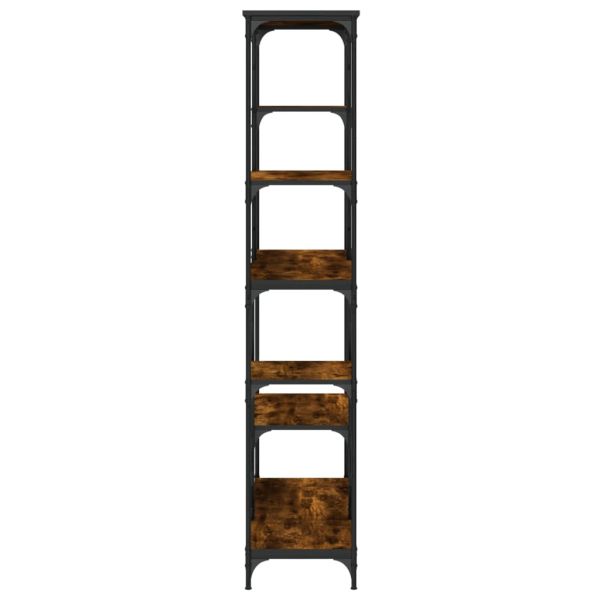 Библиотека опушен дъб 99x35,5x176 см инженерно дърво и стомана