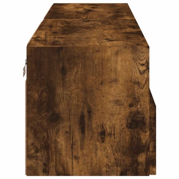 Стенни ТВ шкафове 2 бр опушен дъб 60x30x30 см инженерно дърво