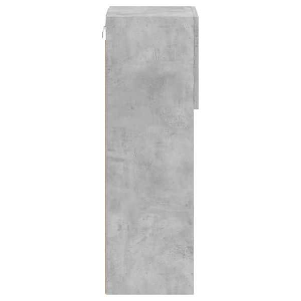 ТВ шкафове с LED осветление 2 бр бетонно сиви 30,5x30x90 см