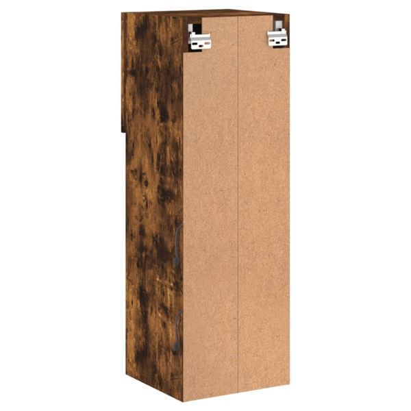 ТВ шкафове с LED осветление, 2 бр, опушен дъб, 30,5x30x90 см