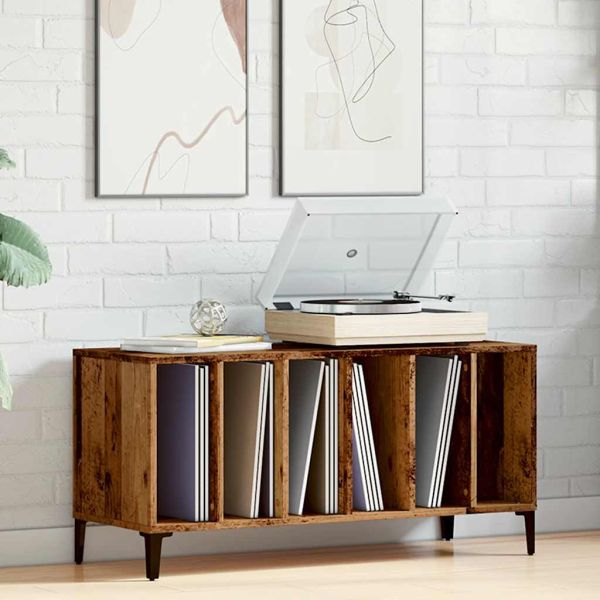 Шкаф за грамофонни плочи, 100x38x48 см, инженерно дърво