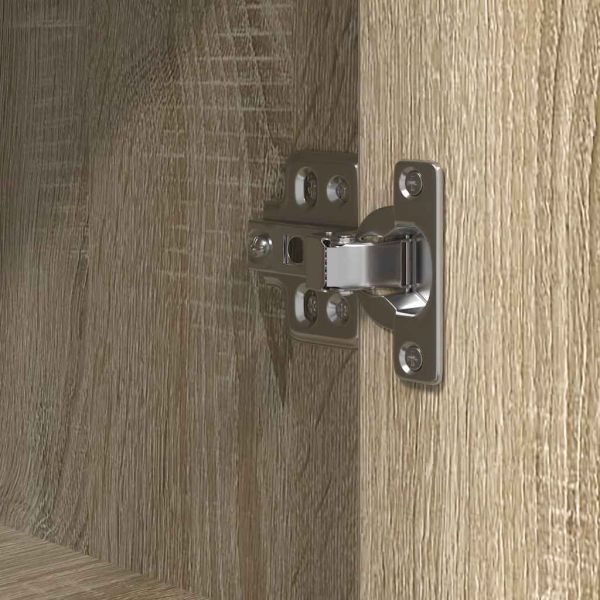 Шкаф за баня с рафтове дъб сонома 76,5x35x95 cm