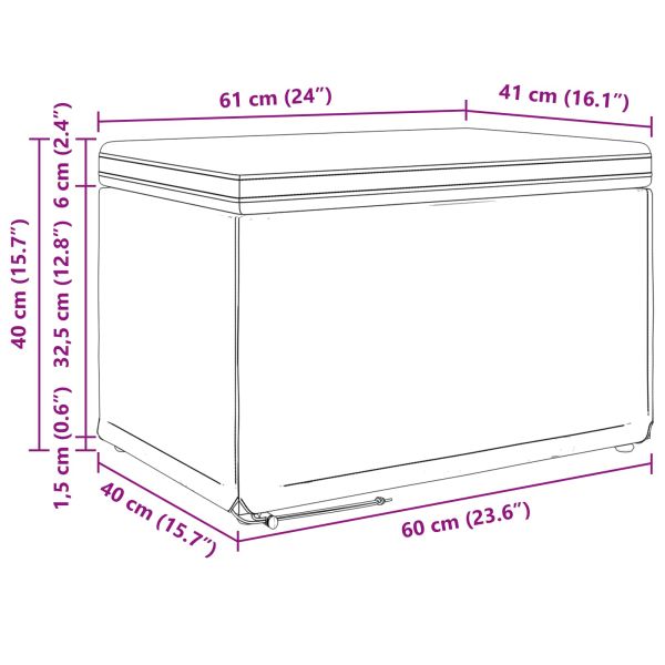 Стук Светлосиво 61 x 41 x 40 см Текстил и конструирано дърво