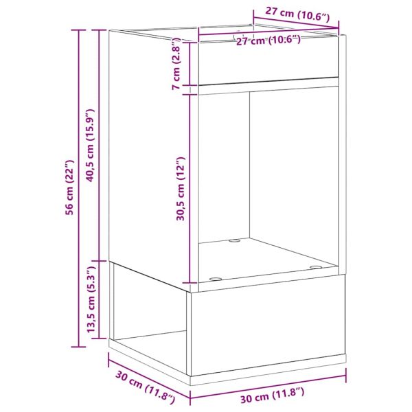 Крайна масичка 2 pcs Черния дъб 30 x 30 x 56 см Инженерно дърво