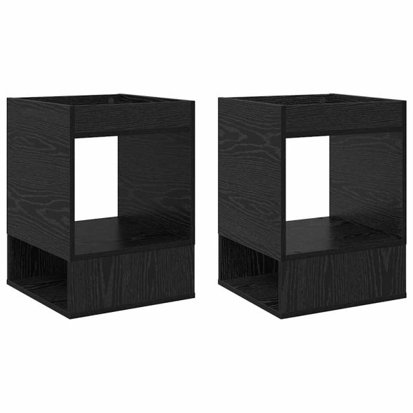 Крайна масичка 2 pcs Черния дъб 40 x 40 x 56 см Инженерно дърво