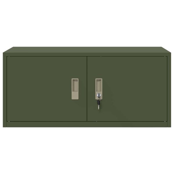 Шкаф за съхранение Маслинено зелено 90 x 40 x 40 см Стомана