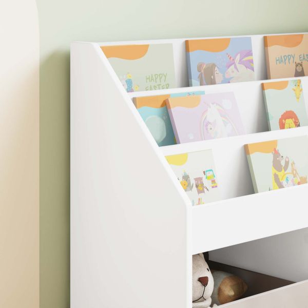 Детска рафт за книги Бяло 72,5 x 29,5 x 69 см Инженерно дърво