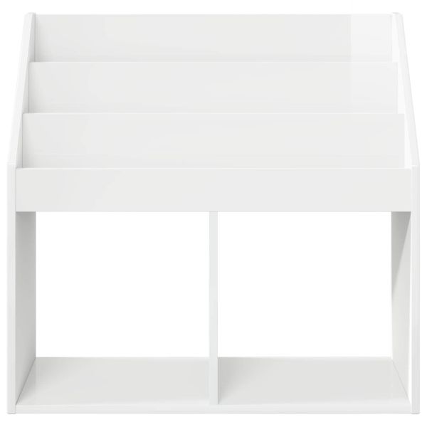 Детска рафт за книги Лъскаво бяло 72,5 x 29,5 x 69 см