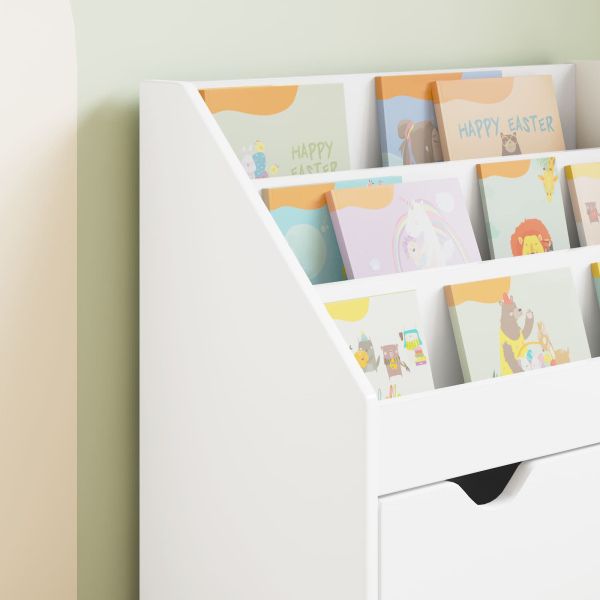 Детска рафт за книги Бяло 60 x 29,5 x 69 см Инженерно дърво