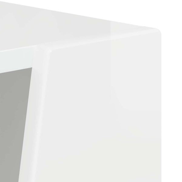 Странична рафт Лъскаво бяло 33 x 32 x 70,5 см Инженерно дърво