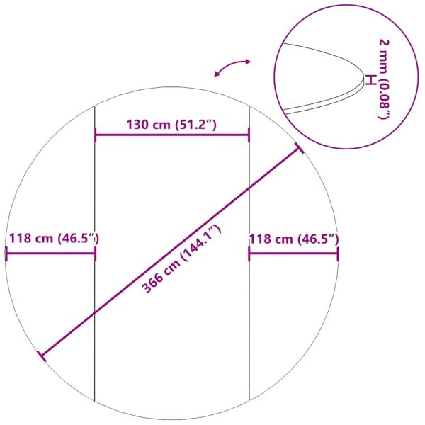 Подложка за басейни светлосива Ø366 см полиестерен геотекстил