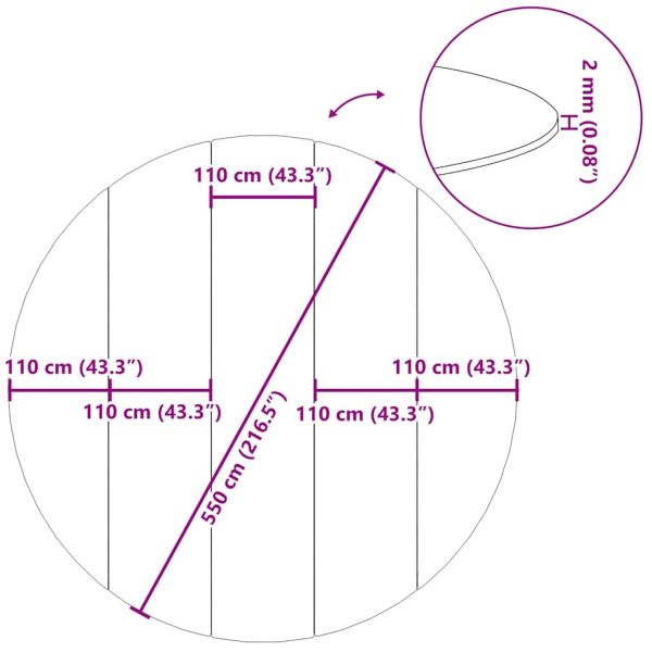 Подложка за басейни светлосива Ø550 см полиестерен геотекстил