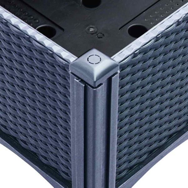 Градинска кашпа с крака, синьо сив, 120x40x42 см, PP