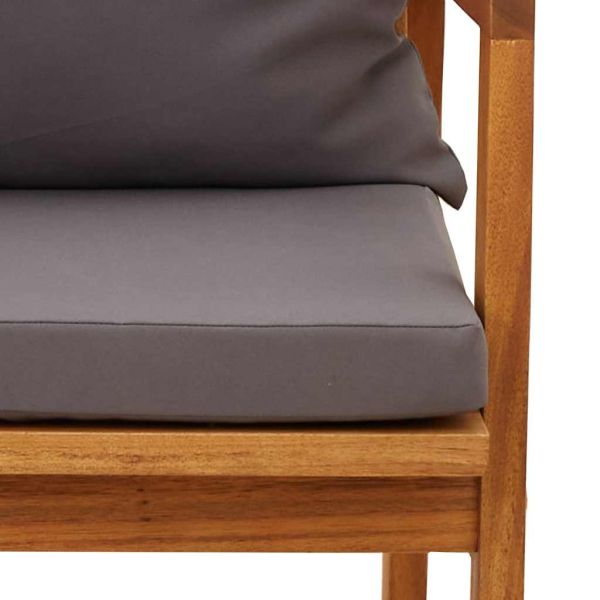 Градински стол 2 pcs Натурален маслен Солидно акациево дърво